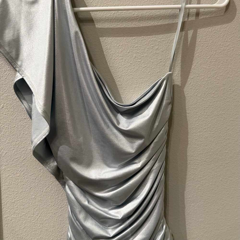 BCBG Elegant Silver Draped top